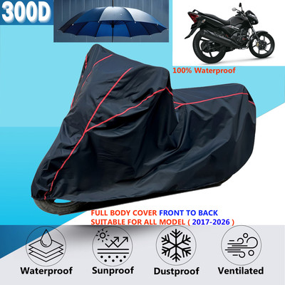 AutoGalaxy Waterproof Two Wheeler Cover for Honda(CB Unicorn, Black, Red)