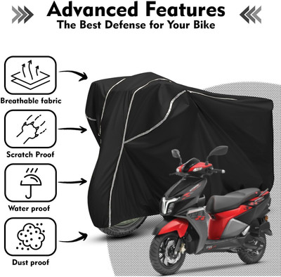 AutoGalaxy Waterproof Two Wheeler Cover for TVS(Ntorq 125, Black, White)