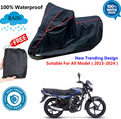 AUTOCAD Waterproof Two Wheeler Cover for Bajaj(CT110, Black, Red)