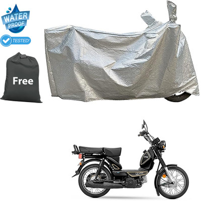 CODOKI Waterproof Two Wheeler Cover for TVS(XL 100 Heavy Duty BS6, Silver)