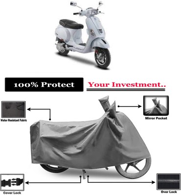 Amexride Two Wheeler Cover for Vespa(VXL 150 BS6, Grey)