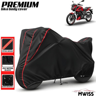 Mwiss Waterproof Two Wheeler Cover for Bajaj(Pulsar N160, Black, Red)