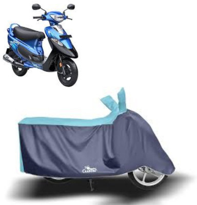 BOGYMON Waterproof Two Wheeler Cover for TVS(Pep Plus, Grey, Blue)