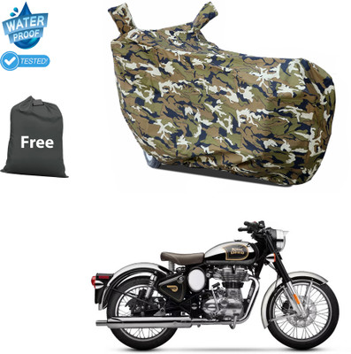 PAGORA Waterproof Two Wheeler Cover for Royal Enfield(Classic Chrome, Yellow)