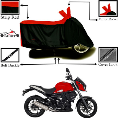 KEDIT Two Wheeler Cover for Mahindra(MOJO XT 300, Red, Black)