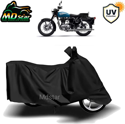 MMSSTAR Waterproof Two Wheeler Cover for Royal Enfield(Bullet 350, Black)