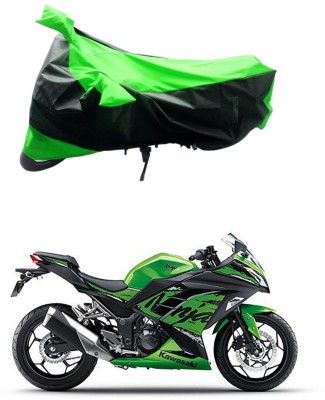 Genipap Two Wheeler Cover for Kawasaki(Ninja 300, Green, Black)