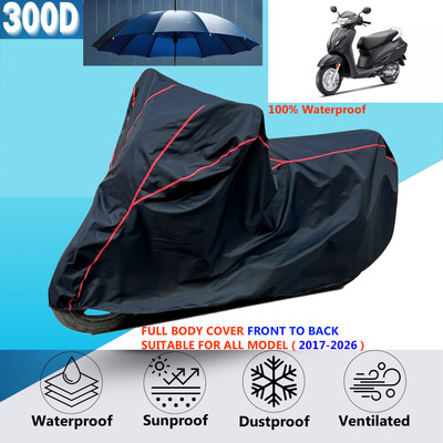 AutoGalaxy Waterproof Two Wheeler Cover for Honda(Activa i, Black, Red)