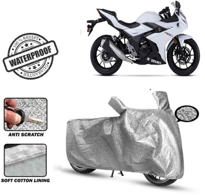 Autoinnovation Waterproof Two Wheeler Cover for Suzuki(Gixxer 250, Silver)