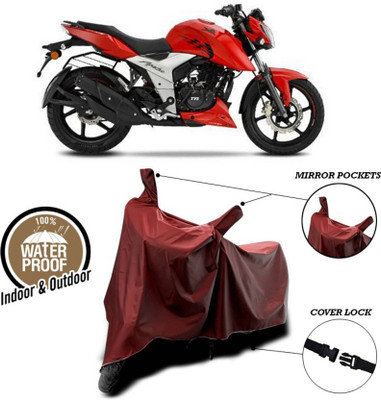KEDIT Two Wheeler Cover for TVS(Apache RTR 160 4V, Maroon)