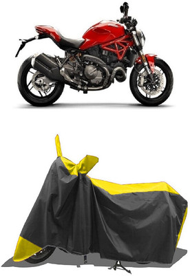 SUGASHRI Waterproof Two Wheeler Cover for Ducati(Monster 82, Yellow, Black)