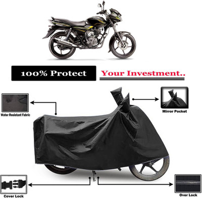 KEDIT Two Wheeler Cover for Bajaj(Discover 100 DTS-i, Black)