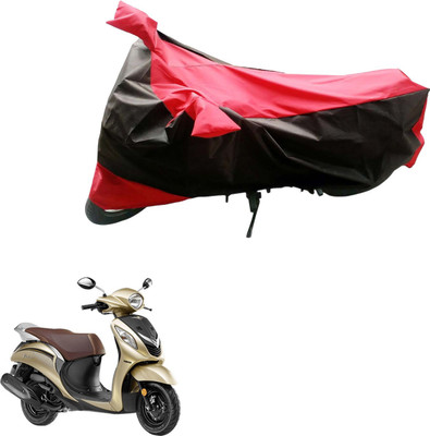 MMSSTAR Waterproof Two Wheeler Cover for Yamaha(Fascino, Black, Red)