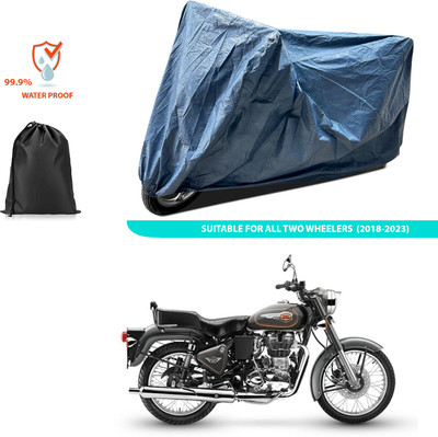 CODOKI Waterproof Two Wheeler Cover for Royal Enfield(Bullet 500, Blue)