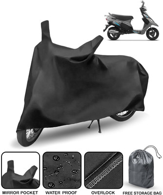 AutoRetail Waterproof Two Wheeler Cover for TVS(Scooty Pep+, Black)