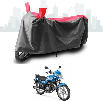 RAAMKM Two Wheeler Cover for Hero(HF Deluxe Eco, Red, Black)