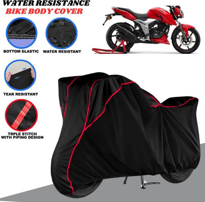 SRP PRODUCT Waterproof Two Wheeler Cover for TVS(Apache RTR 160 4V, Black, Red)