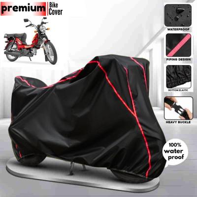 BOTAUTO Waterproof Two Wheeler Cover for TVS(XL 100 Heavy Duty, Black, Red)