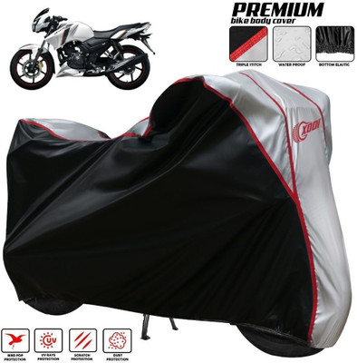 xodi Waterproof Two Wheeler Cover for TVS(Apache 150, Silver, Black)