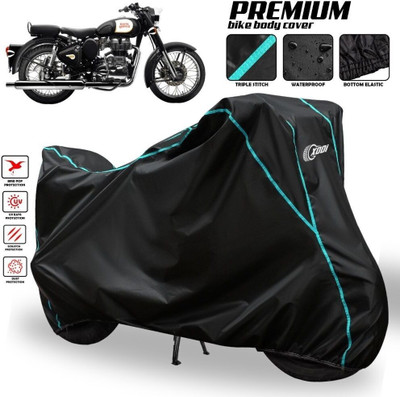 AutoGalaxy Waterproof Two Wheeler Cover for Royal Enfield(Standard 350, Black, Blue, Multicolor)