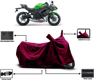 Amexride Two Wheeler Cover for Kawasaki(Ninja 650 bs6, Maroon)
