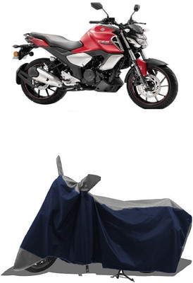 SUGASHRI Waterproof Two Wheeler Cover for Yamaha(FZ S V3.0 FI, Grey, Blue)