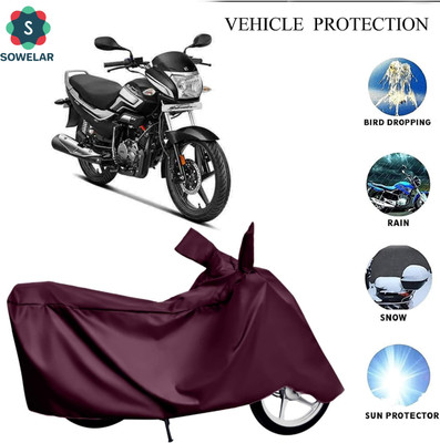 sowelar Waterproof Two Wheeler Cover for Hero(Super Splendor, Maroon)