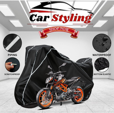 Car Styling Waterproof Two Wheeler Cover for KTM(250 Duke BS6, Black, White)