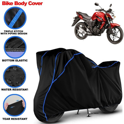 Grizzly Two Wheeler Cover for Yamaha(FZ-S FI, Black, Blue)