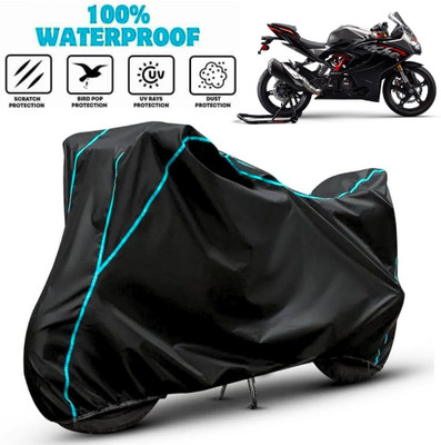favy Waterproof Two Wheeler Cover for TVS(Apache RTR 310, Black, Blue)