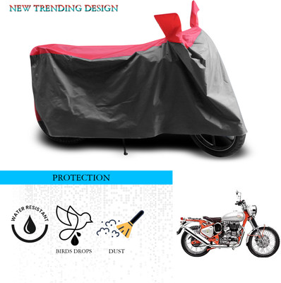 ANTHUB Waterproof Two Wheeler Cover for Royal Enfield(Bullet Trials 350, Grey, Red)