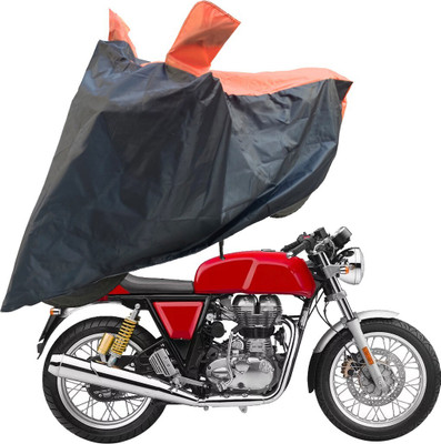 RiderShine Two Wheeler Cover for Royal Enfield(Continental GT, Black, Orange)