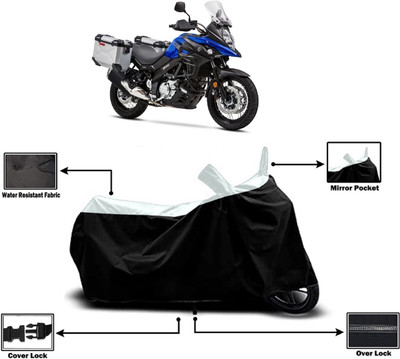 Amexride Two Wheeler Cover for Suzuki(V-Strom 650 XT, White)
