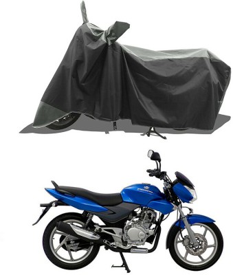 AG AutoHub Waterproof Two Wheeler Cover for Bajaj(Discover 150 s, Black, Grey)