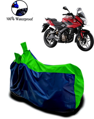 Autofly Waterproof Two Wheeler Cover for Bajaj(Pulsar 250, Blue, Green)