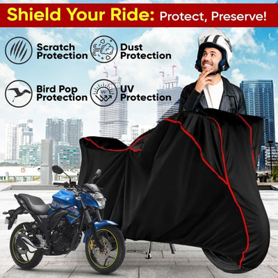 Shiv Kanha Waterproof Two Wheeler Cover for Suzuki(Gixxer, Black)