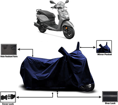 Amexride Two Wheeler Cover for Hero(Pleasure Plus, Blue)