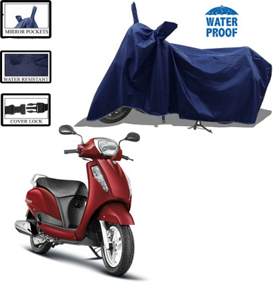 WMIZEXA Waterproof Two Wheeler Cover for Suzuki(Blue)