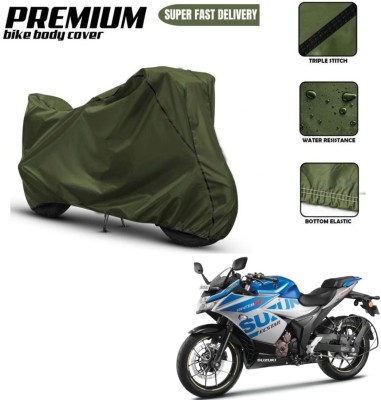 Car Life Two Wheeler Cover for Suzuki(Gixxer SF 250, Green, Black)