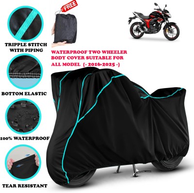 KaparDineX Waterproof Two Wheeler Cover for Suzuki(Gixxer, Black)