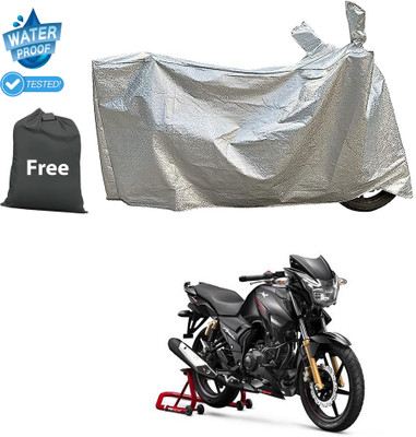 CODOKI Waterproof Two Wheeler Cover for TVS(Apache 150, Silver)