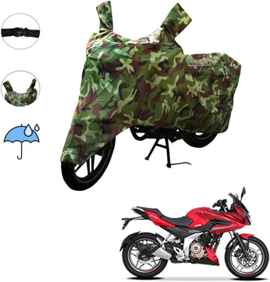 Aamaya Store Waterproof Two Wheeler Cover for Bajaj(Pulsar SS400 BS6, Green)