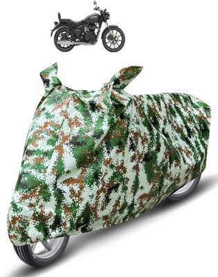 Auto Hub Waterproof Two Wheeler Cover for Royal Enfield(Meteor 350, Green)