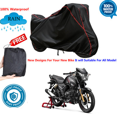 OliverX Waterproof Two Wheeler Cover for TVS(Apache 150, Black)