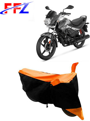 FFZ Waterproof Two Wheeler Cover for Hero(Passion Pro i3S, Black, Orange)