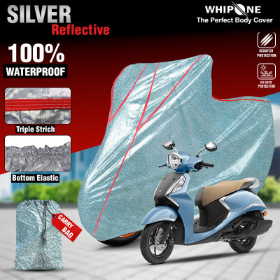 Whipone Waterproof Two Wheeler Cover for Yamaha(Fascino, Silver)