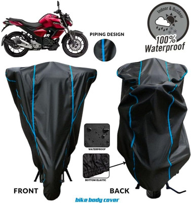 MADAFIYA Two Wheeler Cover for Yamaha(FZS-FI V3 BS6, Black, Blue)