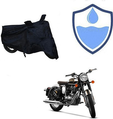 DeepShakshi AUTOMOTIVE Waterproof Two Wheeler Cover for Royal Enfield(Classic Chrome, Black)