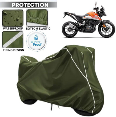 kerwa Waterproof Two Wheeler Cover for KTM(390 Adventure, Green, White)