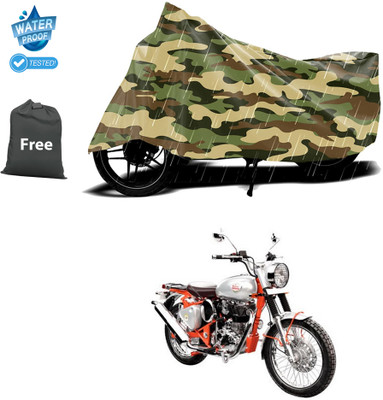 GOSHIV-car and bike accessories Waterproof Two Wheeler Cover for Royal Enfield(Bullet Trials 350, Yellow)
